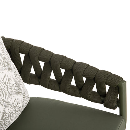 ARMCHAIR ALUMINUM CAMDEN HM6141.09 BACK CUSHION WITH PRINT DESIGN-DARK OLIVE 56x60x72-87Hcm.