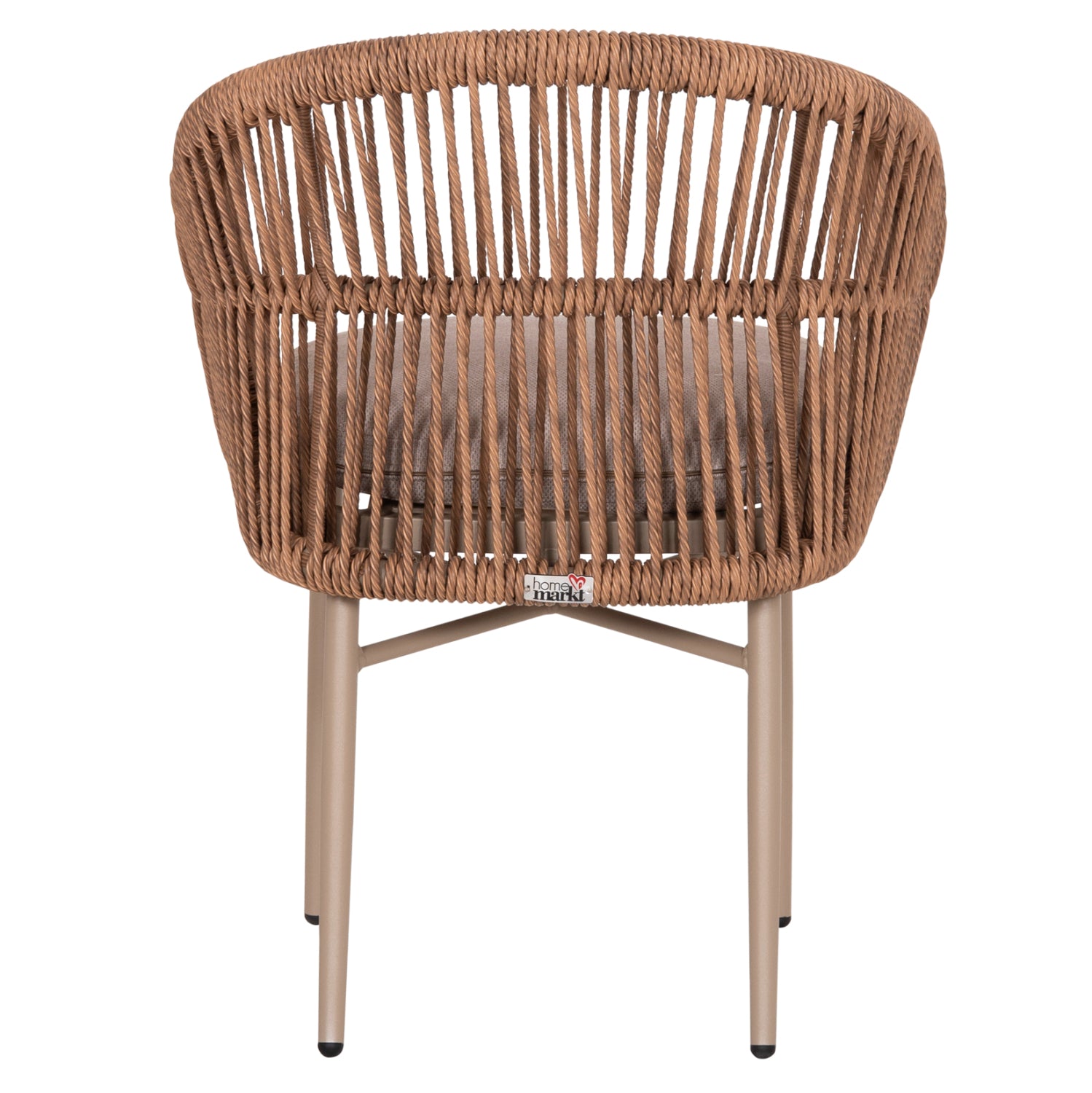 ALUMINUM DINING CHAIR ORIN HM6265.03 CAPPUCCINO FRAME-P.E. RATTAN IN NATURAL 58x61x75Hcm.