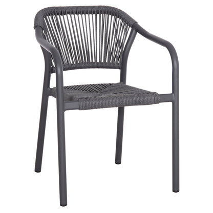 DINING ARMCHAIR ALUMINUM LUCCI HM6266.01 DARK GREY FRAME & P.E. RATTAN 58x56x79Hcm.