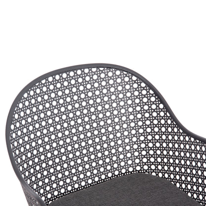 ALUMINUM ARMCHAIR OREGO HM6268.01 FRAME AND CUSHION IN DARK GREY 56x59x81Hcm.