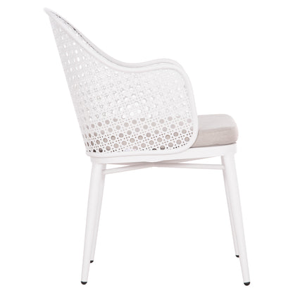 ALUMINUM ARMCHAIR OREGO HM6268.02 WHITE-CUSHION LIGHT GREY 56x59x81Hcm.