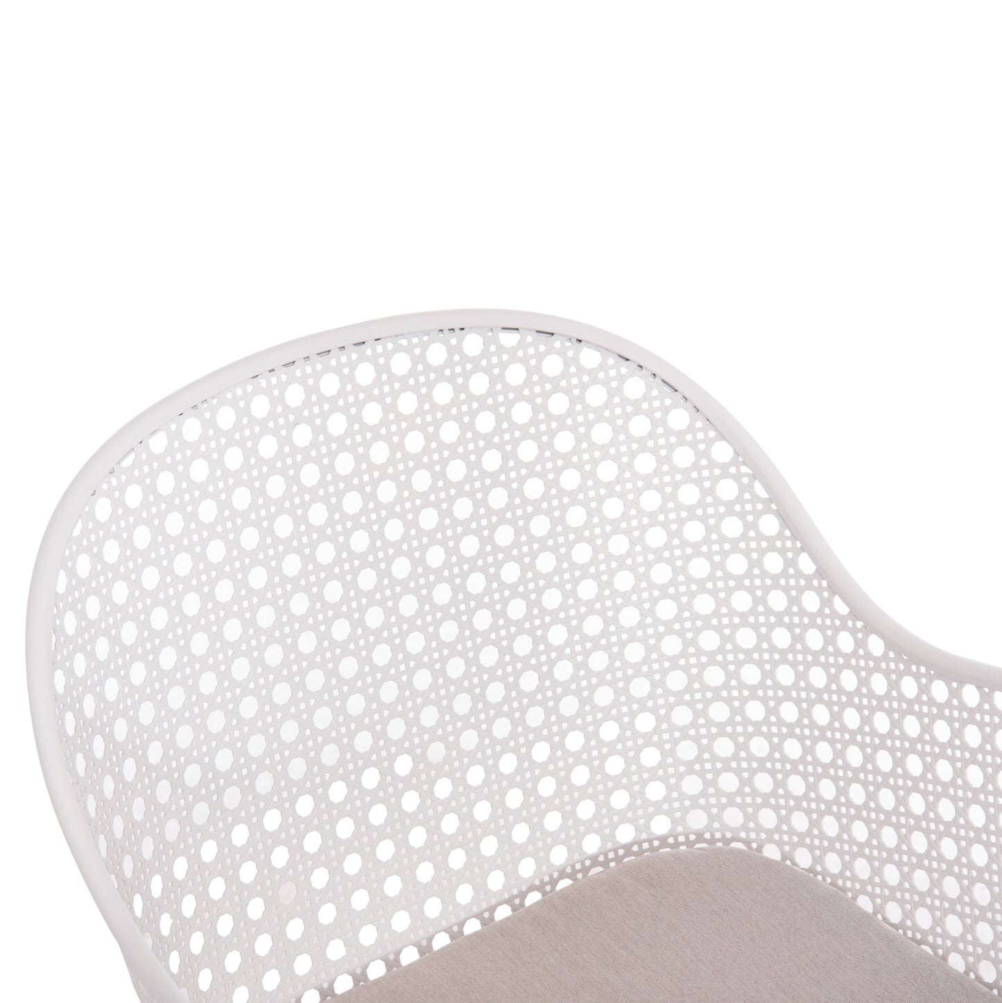 ALUMINUM ARMCHAIR OREGO HM6268.02 WHITE-CUSHION LIGHT GREY 56x59x81Hcm.