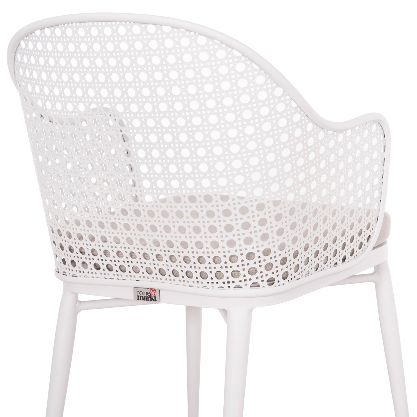 ALUMINUM ARMCHAIR OREGO HM6268.02 WHITE-CUSHION LIGHT GREY 56x59x81Hcm.