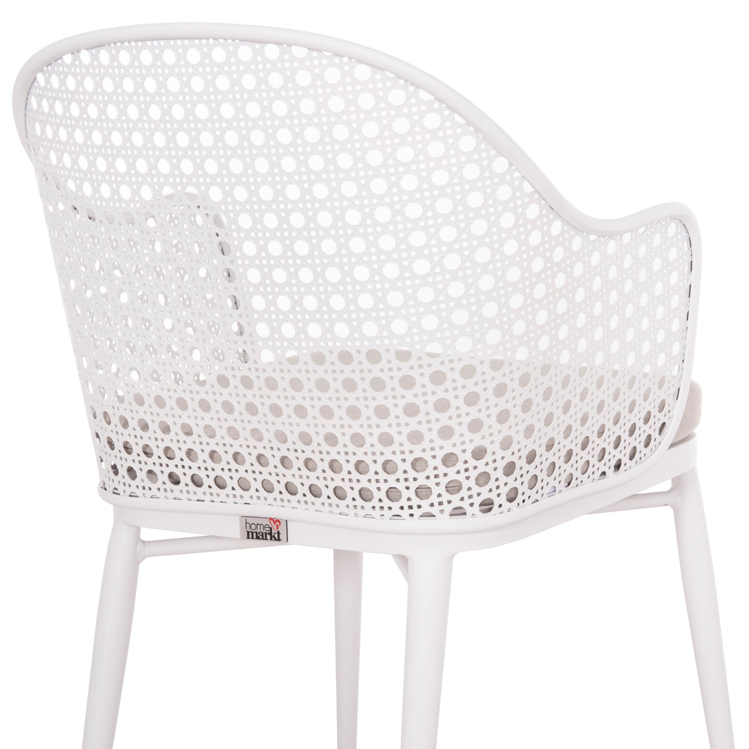 ALUMINUM ARMCHAIR OREGO HM6268.02 WHITE-CUSHION LIGHT GREY 56x59x81Hcm.
