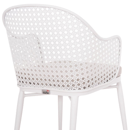 ALUMINUM ARMCHAIR OREGO HM6268.02 WHITE-CUSHION LIGHT GREY 56x59x81Hcm.