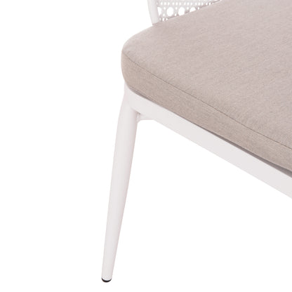 ALUMINUM ARMCHAIR OREGO HM6268.02 WHITE-CUSHION LIGHT GREY 56x59x81Hcm.