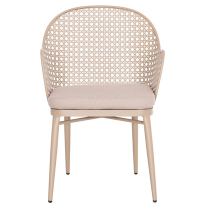 ALUMINUM ARMCHAIR OREGO HM6268.03 CAPPUCCINO-CUSHION BEIGE 58x55x83Hcm.