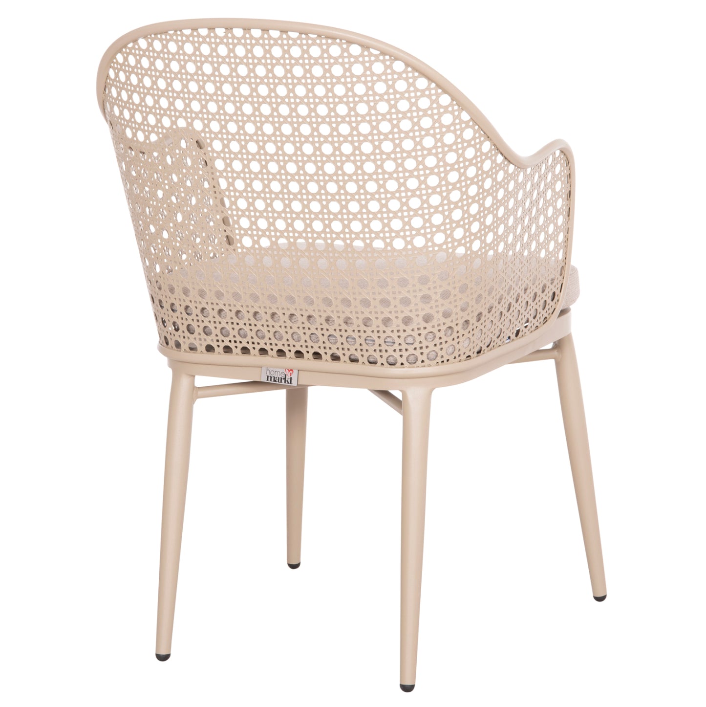 ALUMINUM ARMCHAIR OREGO HM6268.03 CAPPUCCINO-CUSHION BEIGE 58x55x83Hcm.