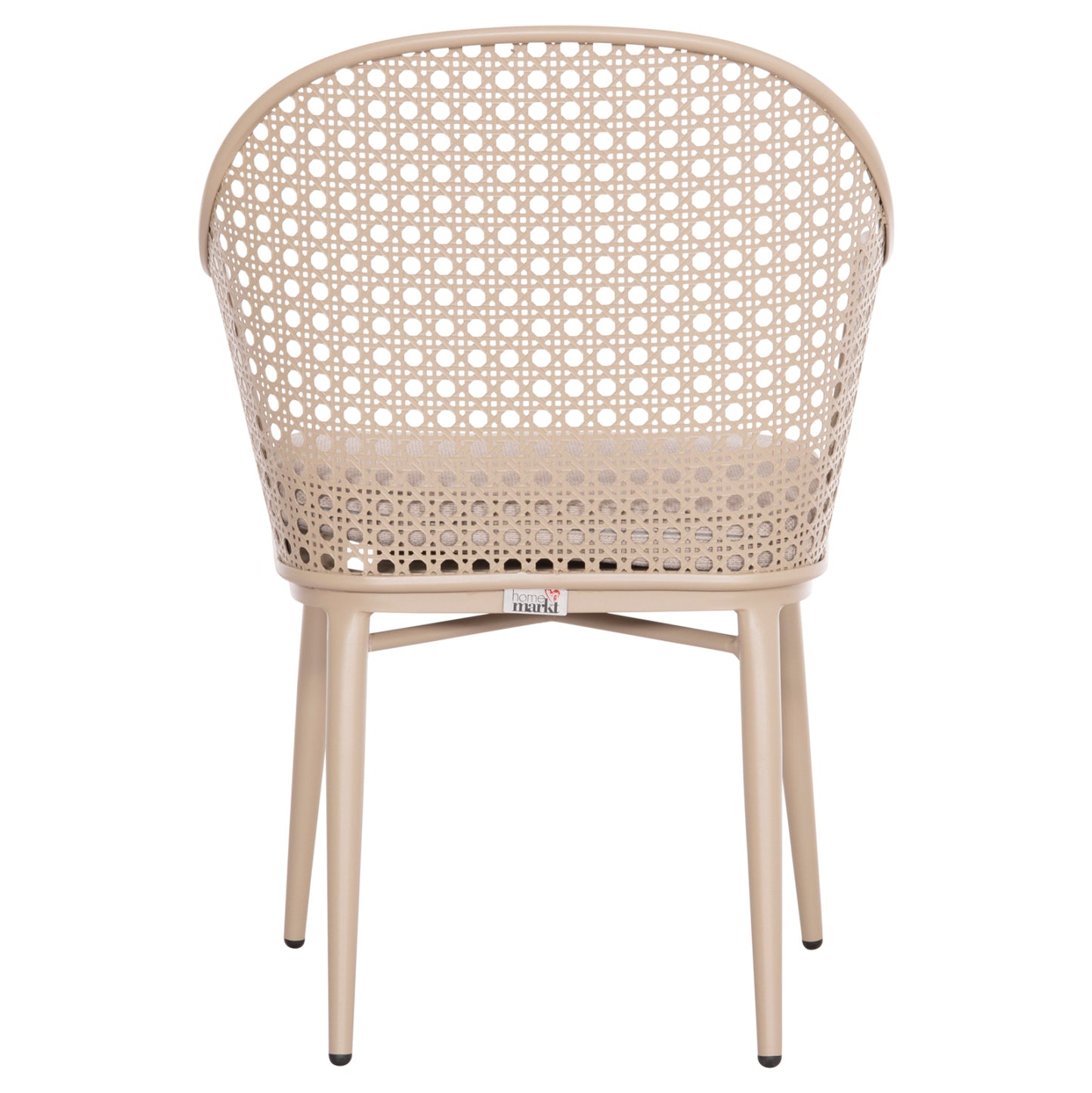 ALUMINUM ARMCHAIR OREGO HM6268.03 CAPPUCCINO-CUSHION BEIGE 58x55x83Hcm.