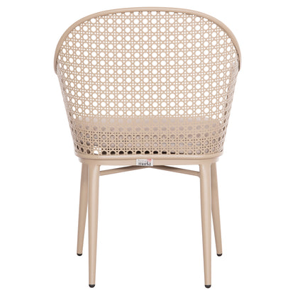 ALUMINUM ARMCHAIR OREGO HM6268.03 CAPPUCCINO-CUSHION BEIGE 58x55x83Hcm.