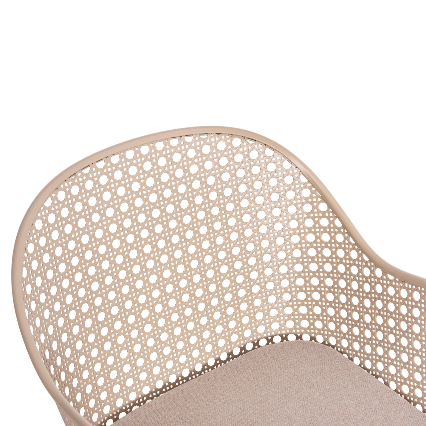 ALUMINUM ARMCHAIR OREGO HM6268.03 CAPPUCCINO-CUSHION BEIGE 58x55x83Hcm.