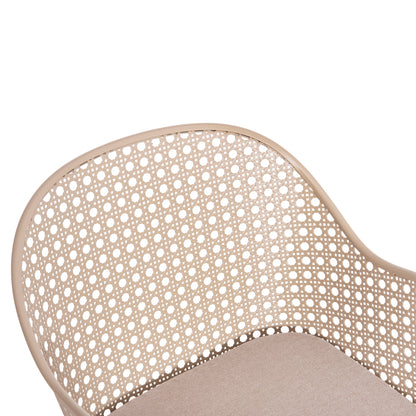 ALUMINUM ARMCHAIR OREGO HM6268.03 CAPPUCCINO-CUSHION BEIGE 58x55x83Hcm.