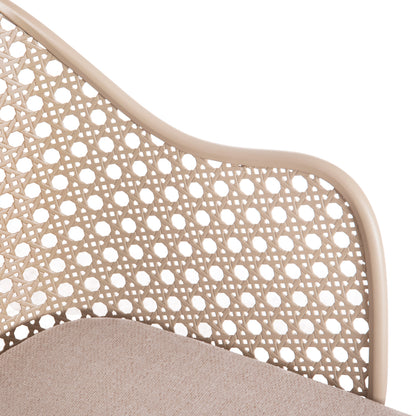 ALUMINUM ARMCHAIR OREGO HM6268.03 CAPPUCCINO-CUSHION BEIGE 58x55x83Hcm.