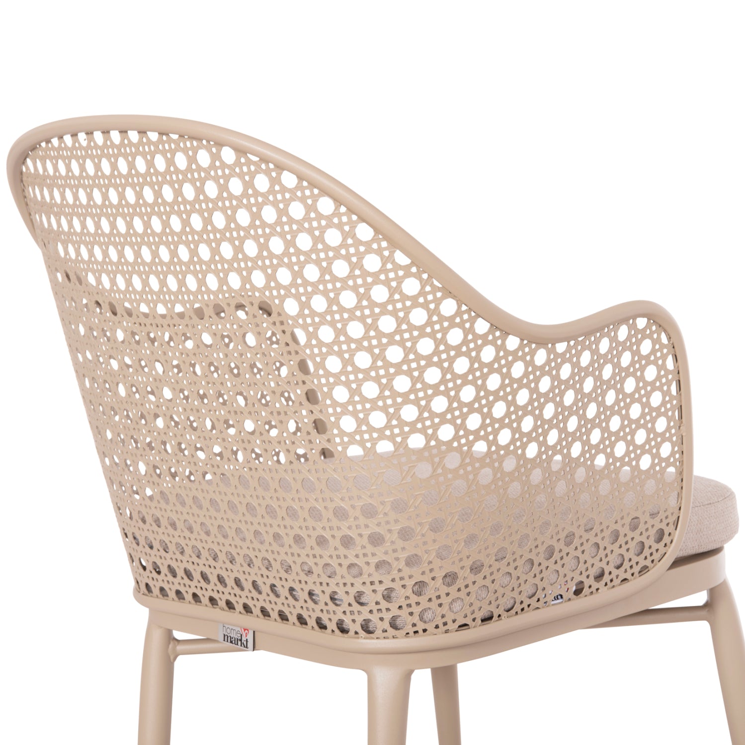 ALUMINUM ARMCHAIR OREGO HM6268.03 CAPPUCCINO-CUSHION BEIGE 58x55x83Hcm.