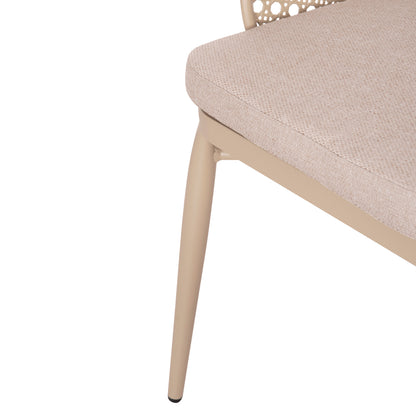 ALUMINUM ARMCHAIR OREGO HM6268.03 CAPPUCCINO-CUSHION BEIGE 58x55x83Hcm.