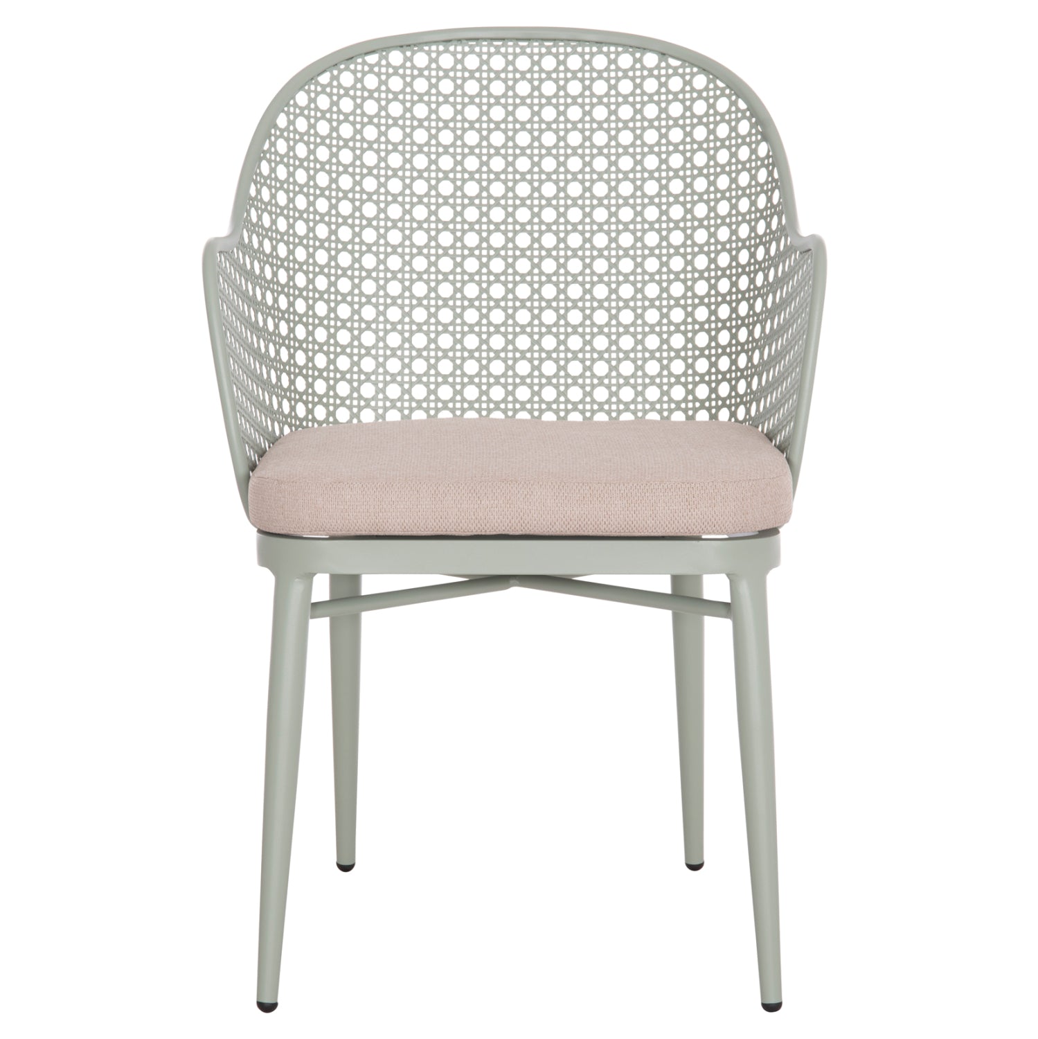 ALUMINUM ARMCHAIR OREGO HM6268.06 PISTACHIO GREEN-CUSHION BEIGE 56x59x81Hcm.