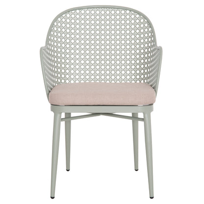 ALUMINUM ARMCHAIR OREGO HM6268.06 PISTACHIO GREEN-CUSHION BEIGE 56x59x81Hcm.