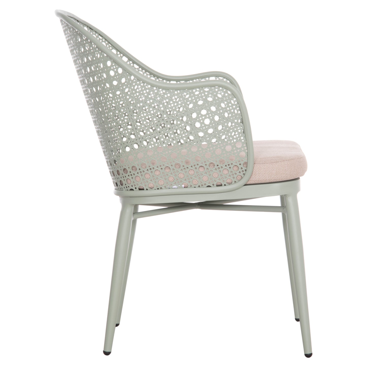 ALUMINUM ARMCHAIR OREGO HM6268.06 PISTACHIO GREEN-CUSHION BEIGE 56x59x81Hcm.