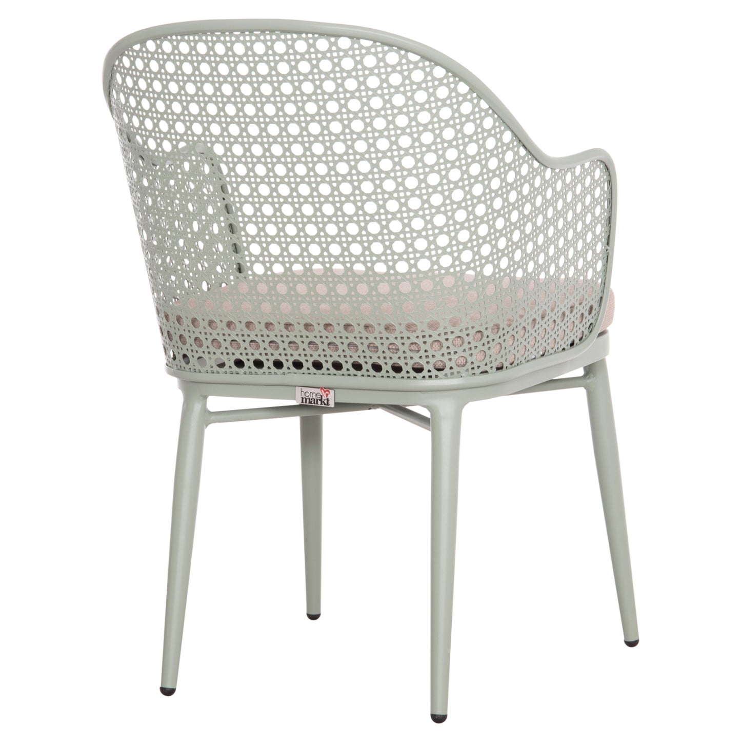 ALUMINUM ARMCHAIR OREGO HM6268.06 PISTACHIO GREEN-CUSHION BEIGE 56x59x81Hcm.