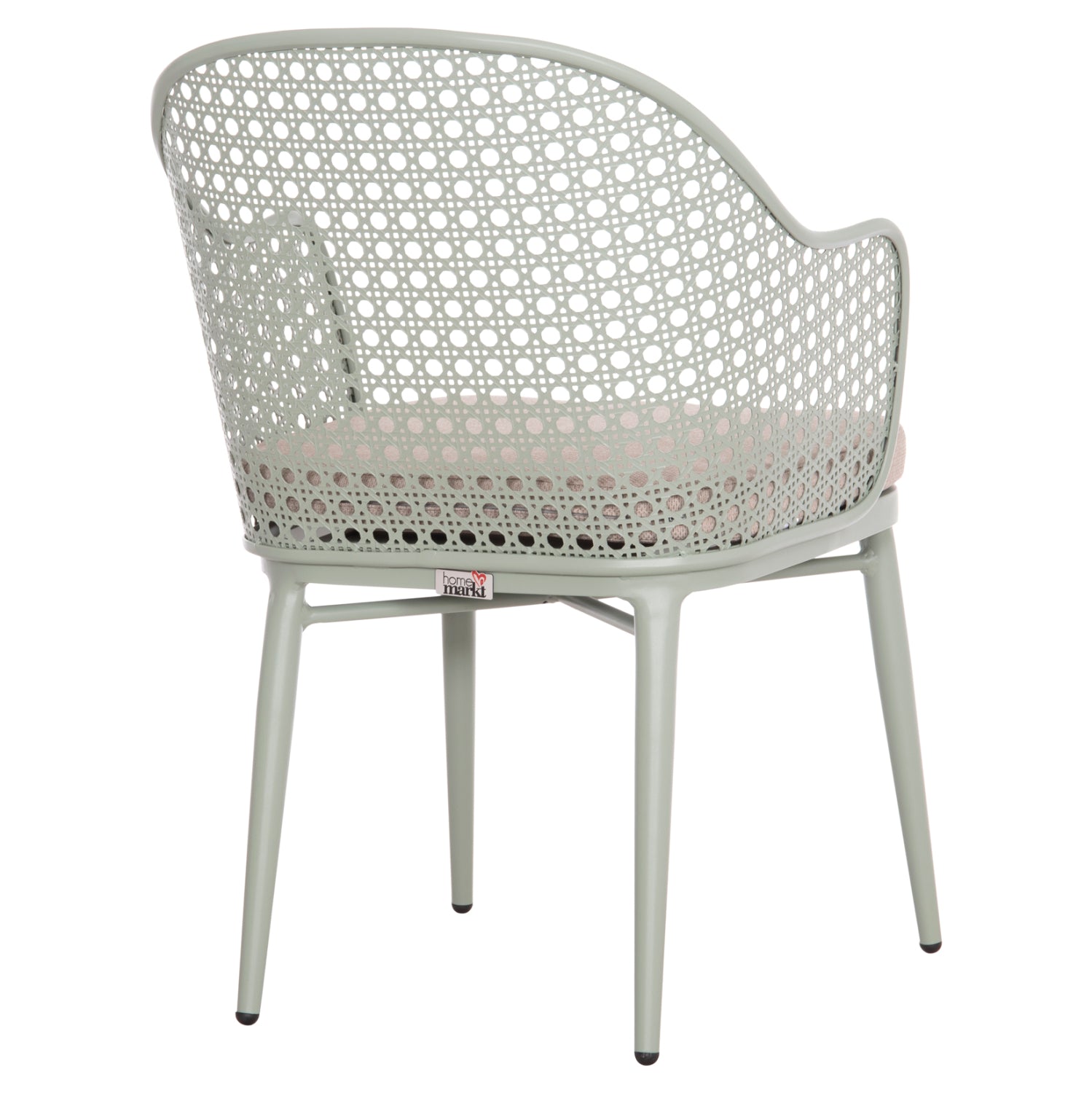ALUMINUM ARMCHAIR OREGO HM6268.06 PISTACHIO GREEN-CUSHION BEIGE 56x59x81Hcm.