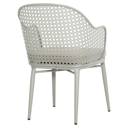 ALUMINUM ARMCHAIR OREGO HM6268.06 PISTACHIO GREEN-CUSHION BEIGE 56x59x81Hcm.
