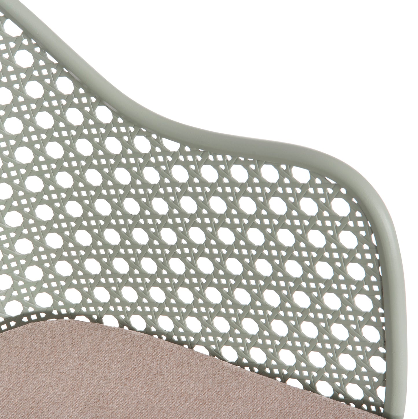 ALUMINUM ARMCHAIR OREGO HM6268.06 PISTACHIO GREEN-CUSHION BEIGE 56x59x81Hcm.