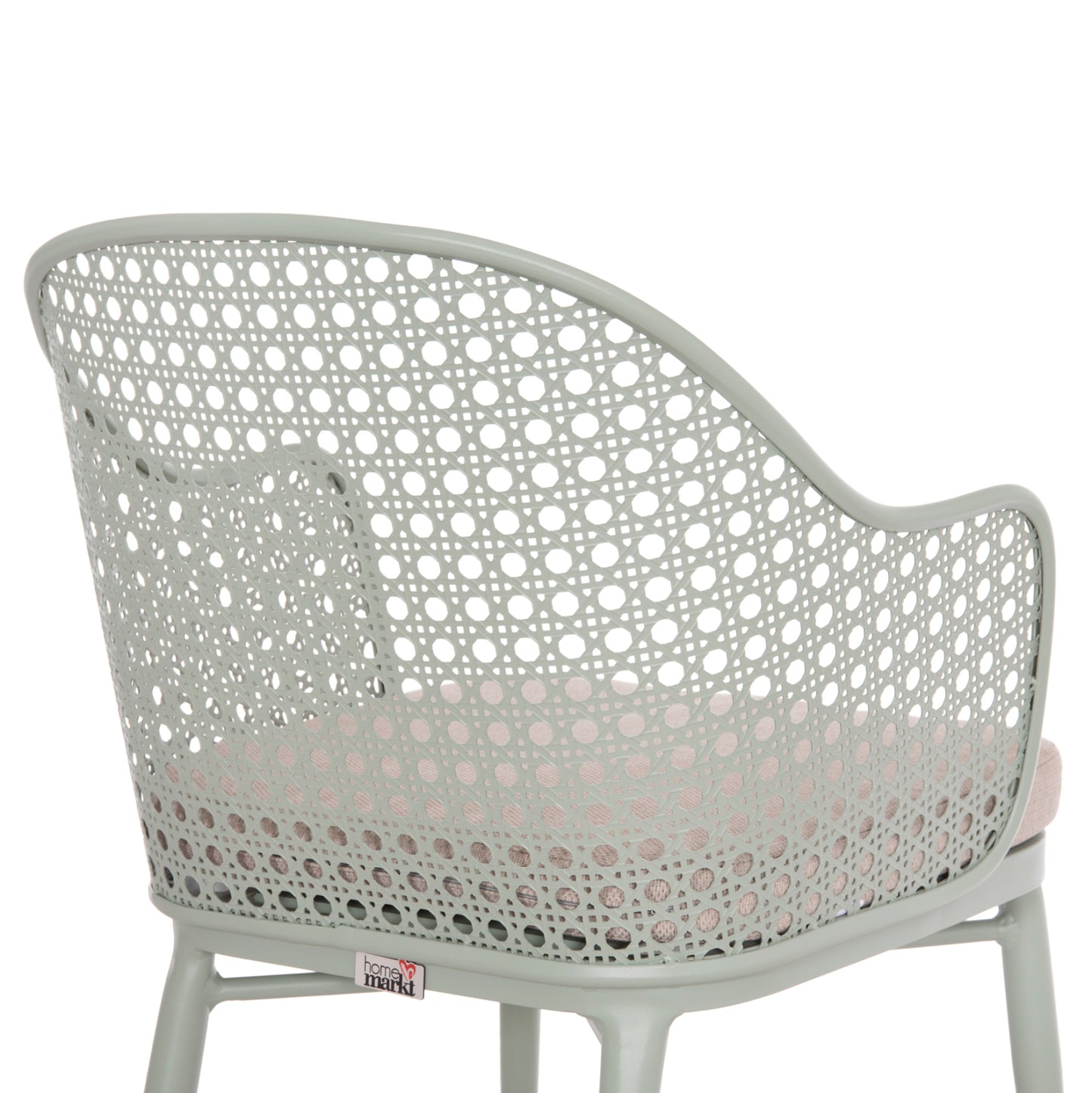 ALUMINUM ARMCHAIR OREGO HM6268.06 PISTACHIO GREEN-CUSHION BEIGE 56x59x81Hcm.