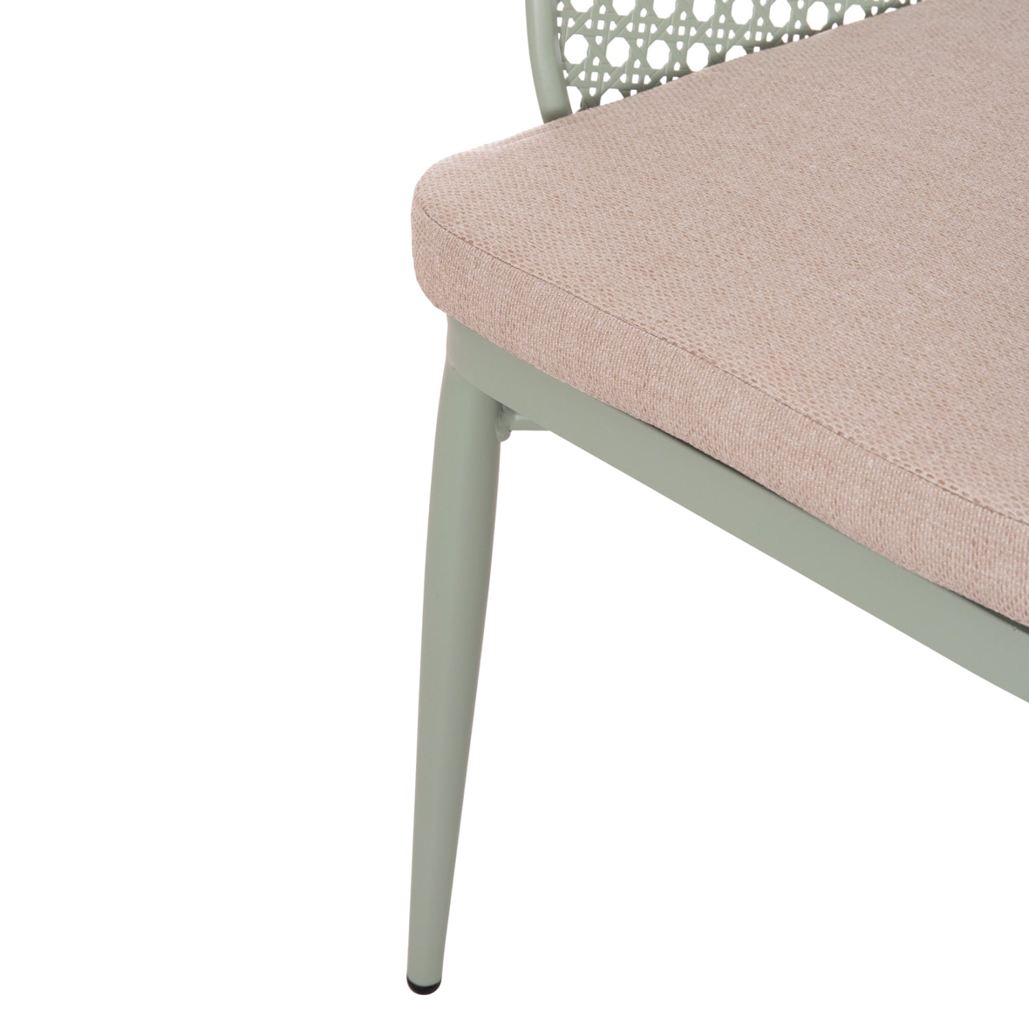 ALUMINUM ARMCHAIR OREGO HM6268.06 PISTACHIO GREEN-CUSHION BEIGE 56x59x81Hcm.