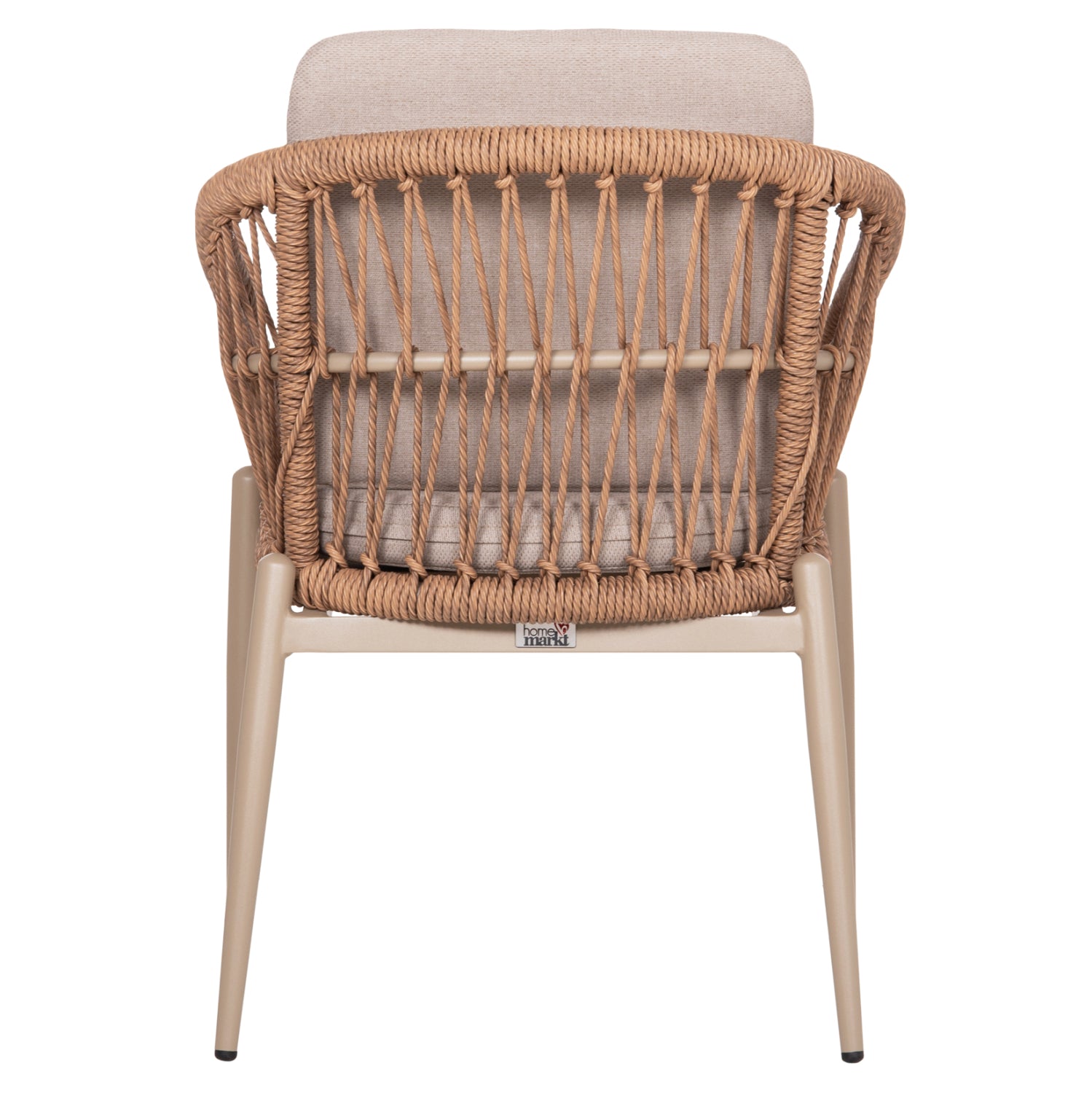 ALUMINUM ARMCHAIR GALDIN HM6272.03 CAPPUCCINO FRAME-BEIGE CUSHIONS--P.E. RATTAN 65x60x76Hcm