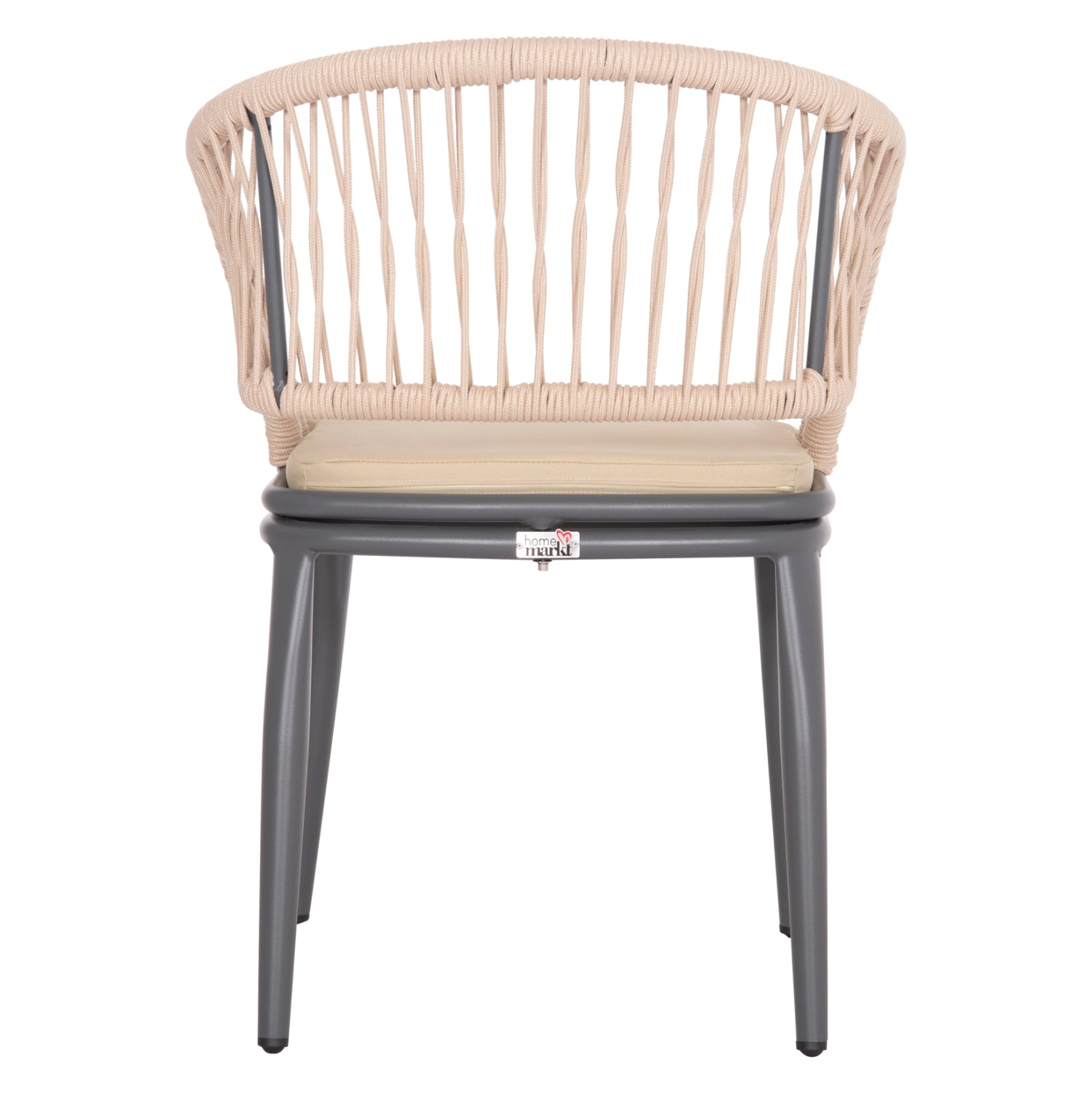 ALUMINUM ARMCHAIR MAGNET HM6287.01 DRAK GREY FRAME-P.E.ROPE IN BEIGE 59x61x81.5Hcm.