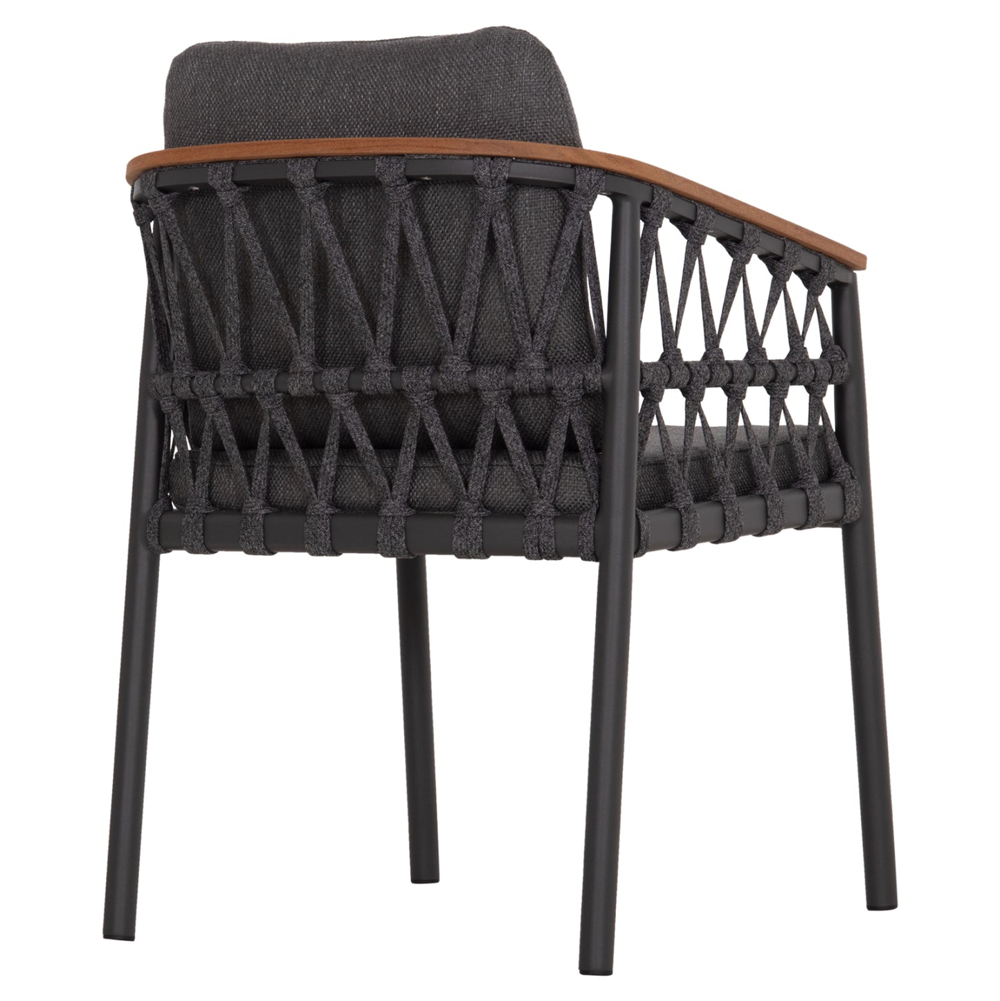DINING CHAIR STREAM HM6427.01 DARK GREY ALUMINUM-STRAP ROPE & OLEFIN FABRIC 59x63x85Hcm.