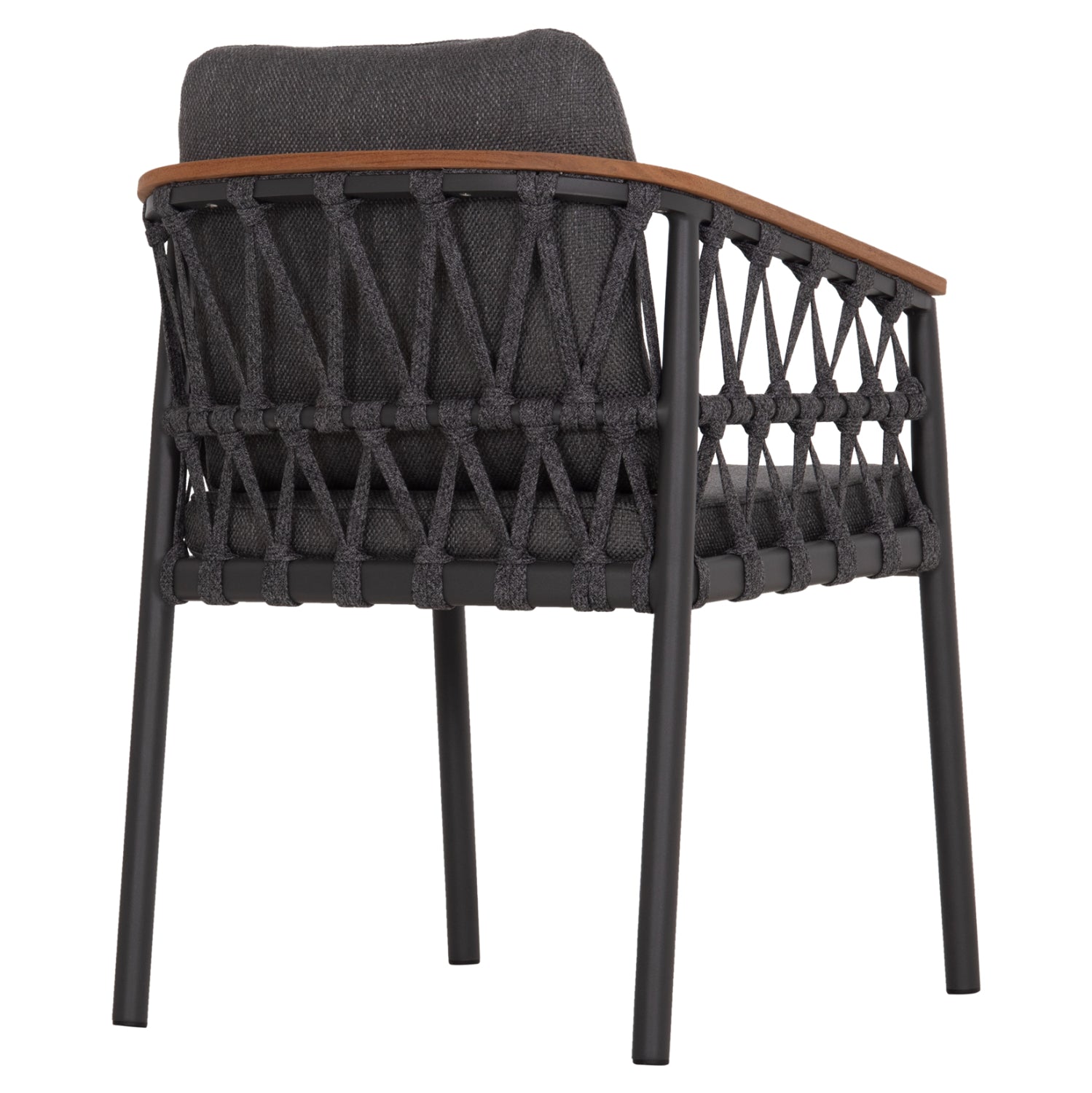 DINING CHAIR STREAM HM6427.01 DARK GREY ALUMINUM-STRAP ROPE & OLEFIN FABRIC 59x63x85Hcm.
