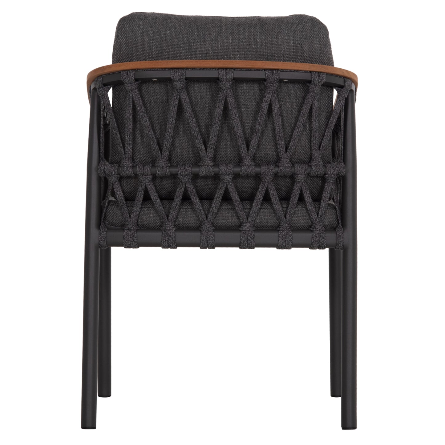 DINING CHAIR STREAM HM6427.01 DARK GREY ALUMINUM-STRAP ROPE & OLEFIN FABRIC 59x63x85Hcm.