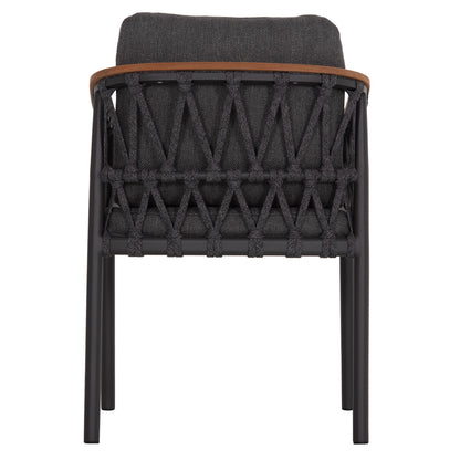 DINING CHAIR STREAM HM6427.01 DARK GREY ALUMINUM-STRAP ROPE & OLEFIN FABRIC 59x63x85Hcm.