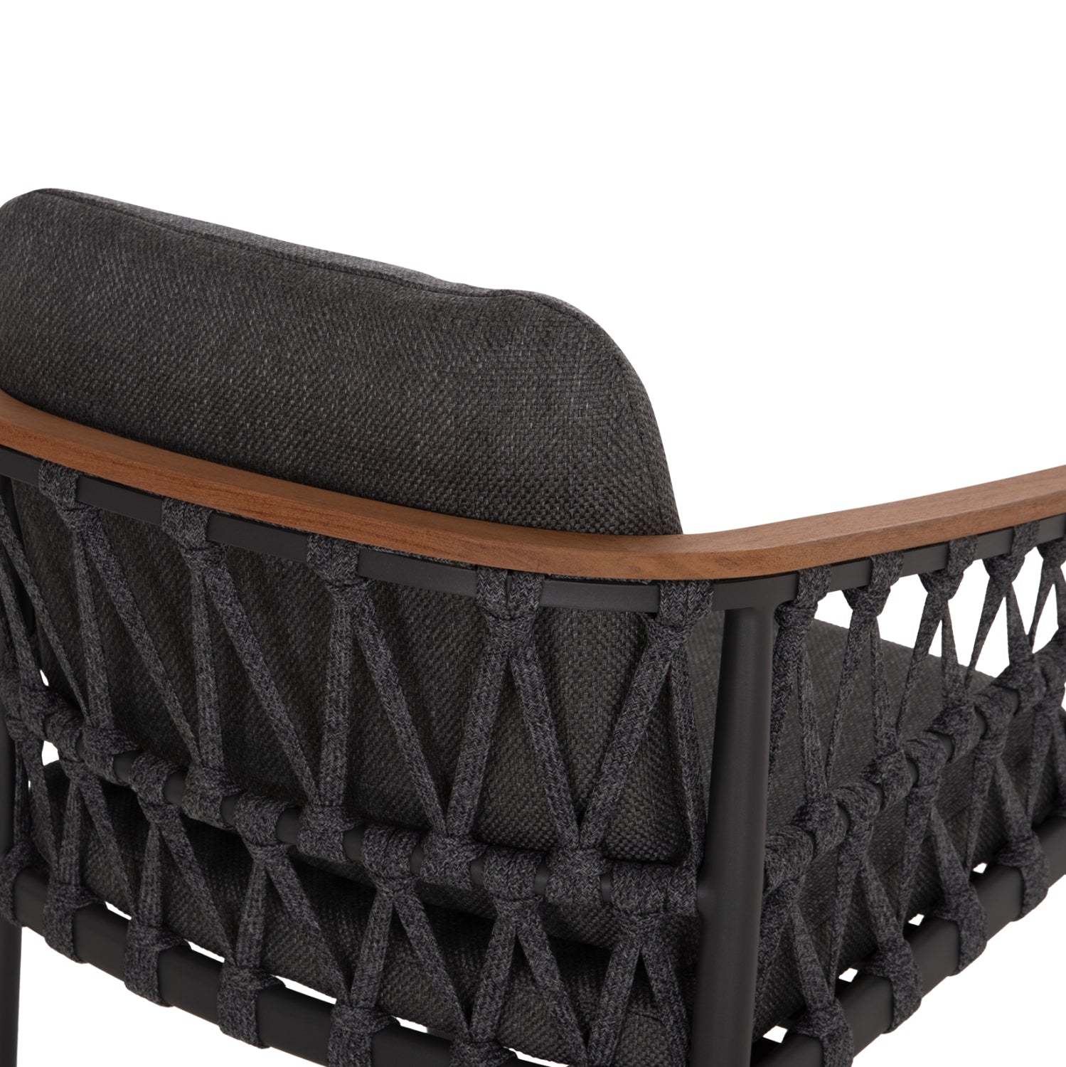 DINING CHAIR STREAM HM6427.01 DARK GREY ALUMINUM-STRAP ROPE & OLEFIN FABRIC 59x63x85Hcm.