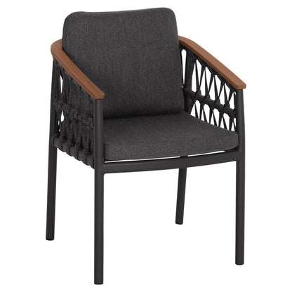 DINING CHAIR STREAM HM6427.01 DARK GREY ALUMINUM-STRAP ROPE & OLEFIN FABRIC 59x63x85Hcm.