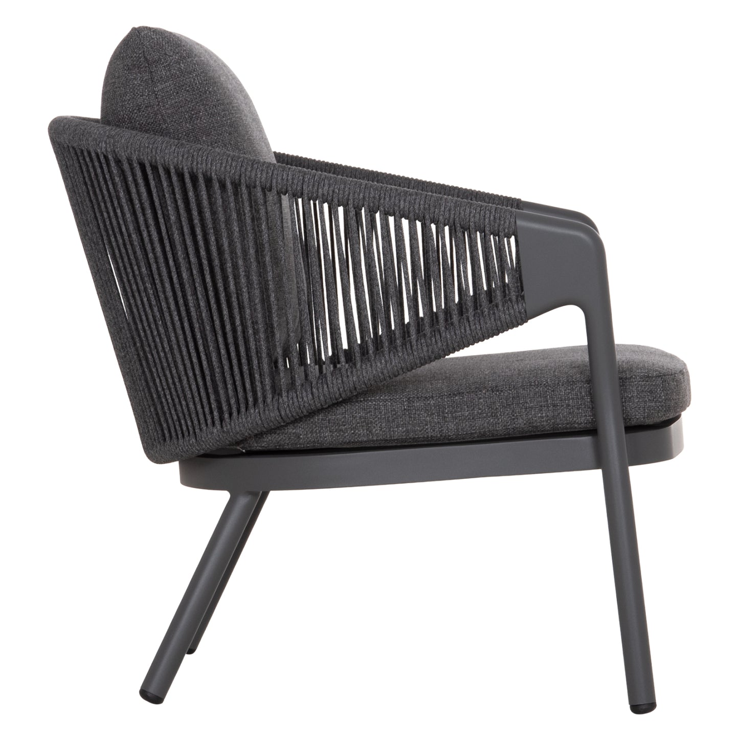 LOUNGE ALUMINUM CHAIR XANTION HM6471.01 WITH ROPE & CUSHIONS--GREY 71.5x77x78Hcm.