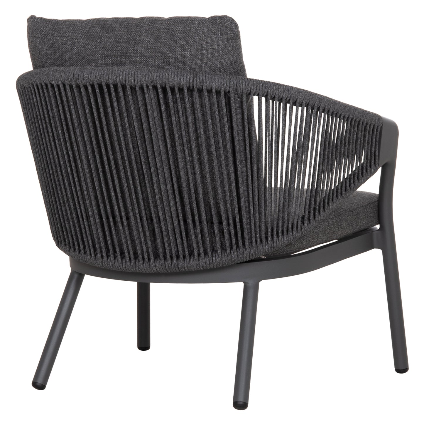 LOUNGE ALUMINUM CHAIR XANTION HM6471.01 WITH ROPE & CUSHIONS--GREY 71.5x77x78Hcm.