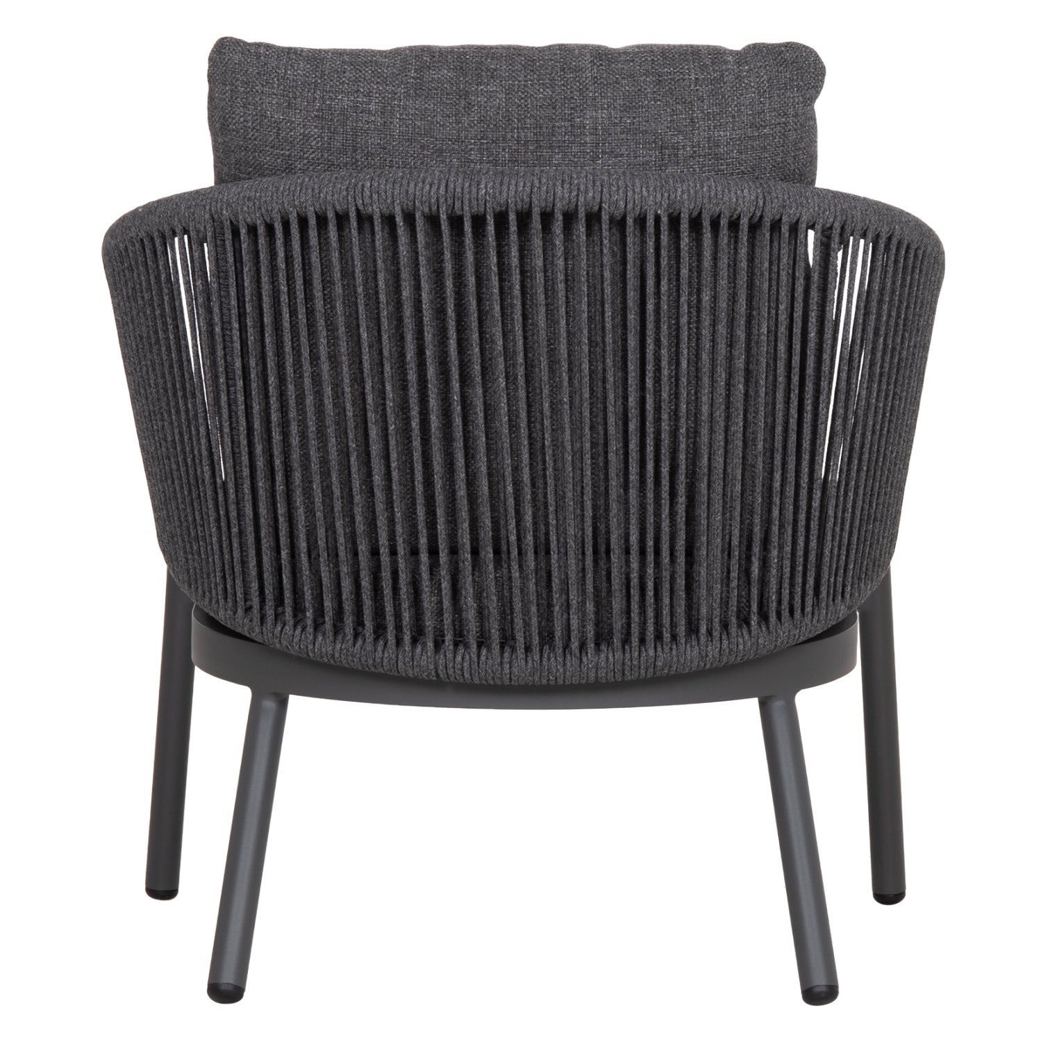 LOUNGE ALUMINUM CHAIR XANTION HM6471.01 WITH ROPE & CUSHIONS--GREY 71.5x77x78Hcm.