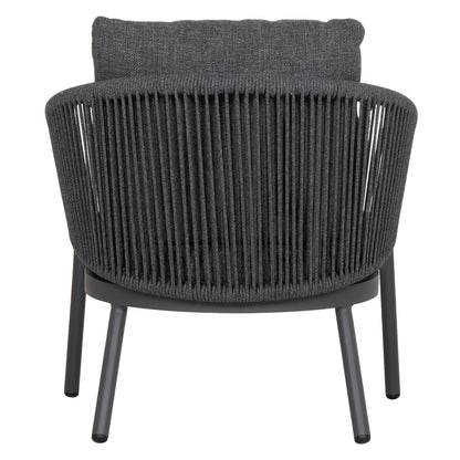 LOUNGE ALUMINUM CHAIR XANTION HM6471.01 WITH ROPE & CUSHIONS--GREY 71.5x77x78Hcm.