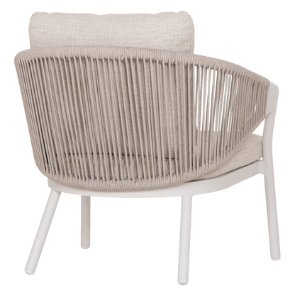 LOUNGE ALUMINUM CHAIR XANTION HM6471.02 WITH ROPE & CUSHIONS--WHITE 71.5x77x78Hcm.