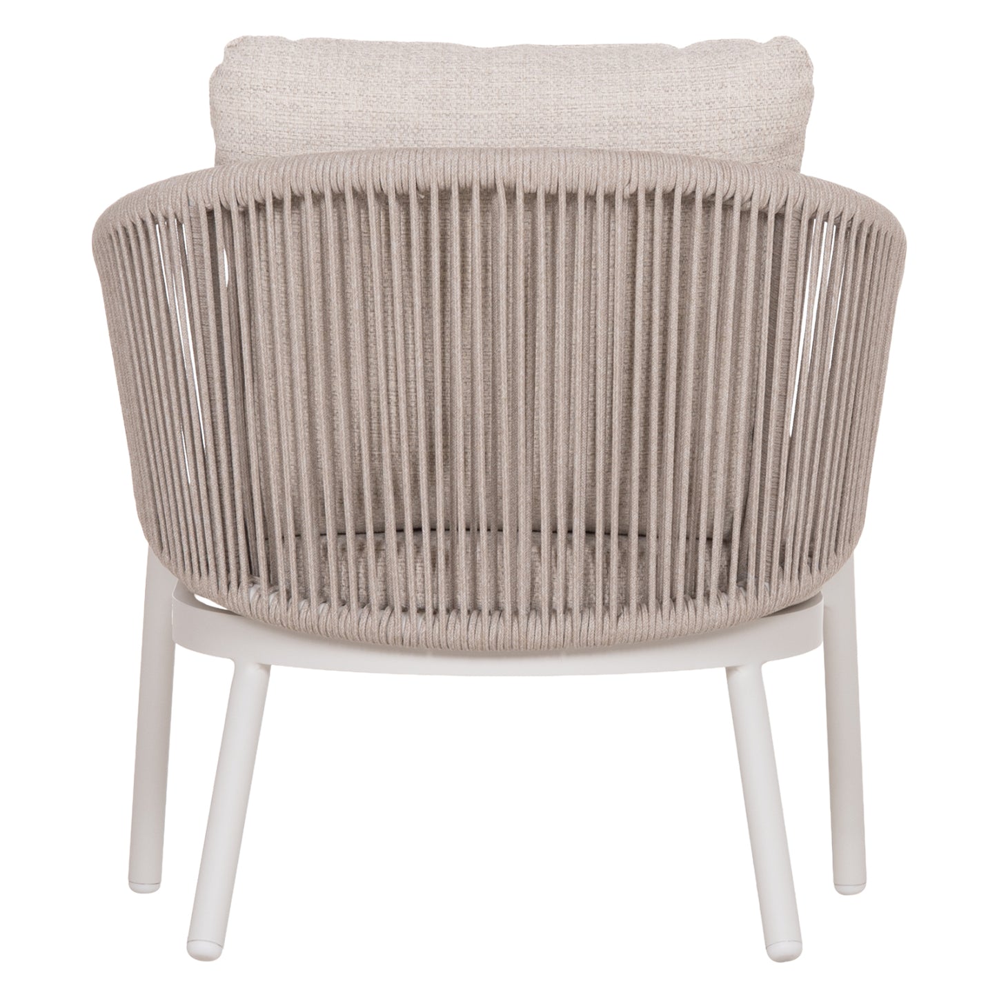 LOUNGE ALUMINUM CHAIR XANTION HM6471.02 WITH ROPE & CUSHIONS--WHITE 71.5x77x78Hcm.