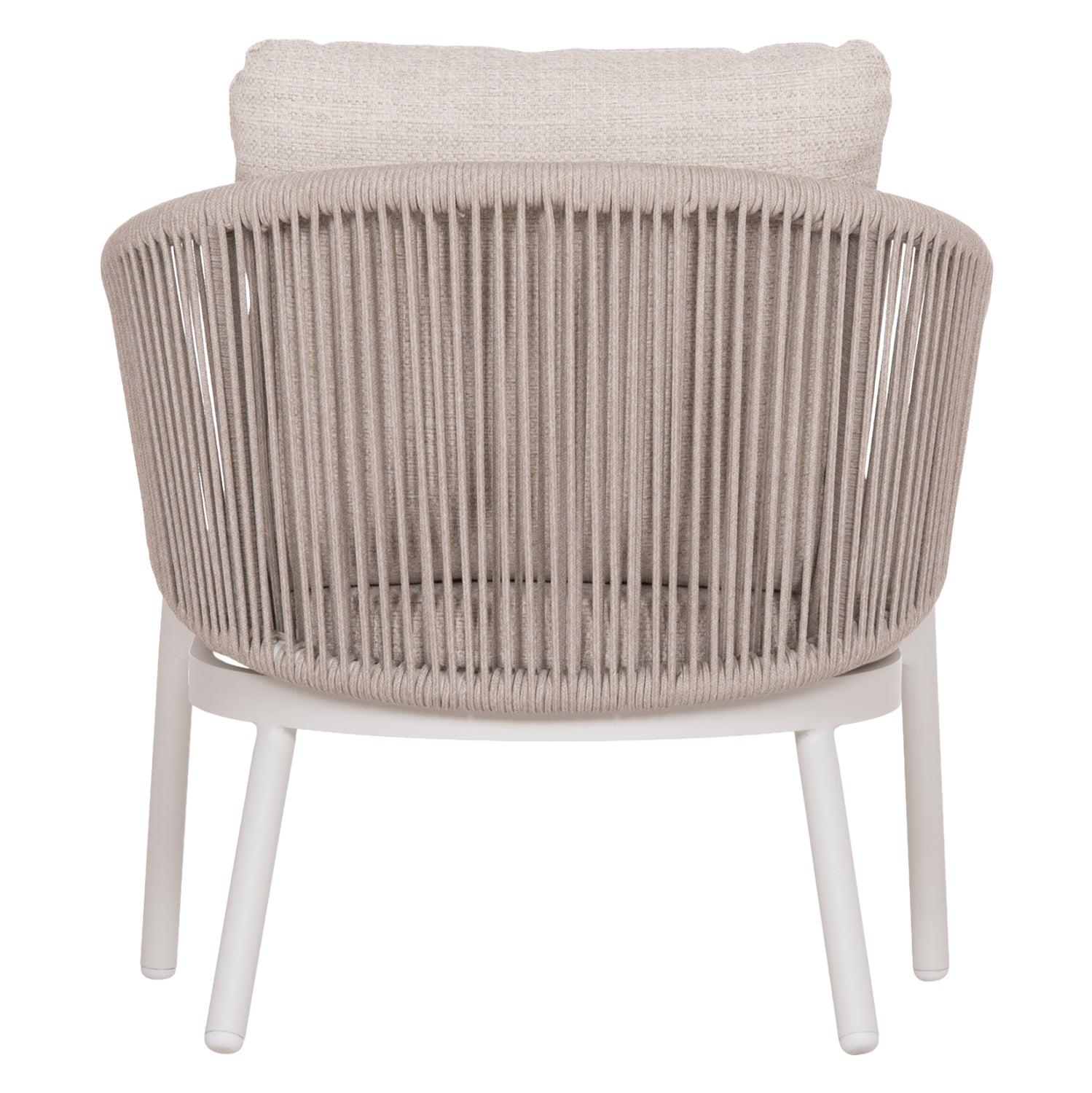 LOUNGE ALUMINUM CHAIR XANTION HM6471.02 WITH ROPE & CUSHIONS--WHITE 71.5x77x78Hcm.
