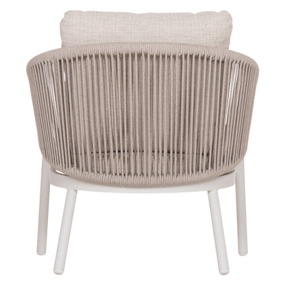 LOUNGE ALUMINUM CHAIR XANTION HM6471.02 WITH ROPE & CUSHIONS--WHITE 71.5x77x78Hcm.