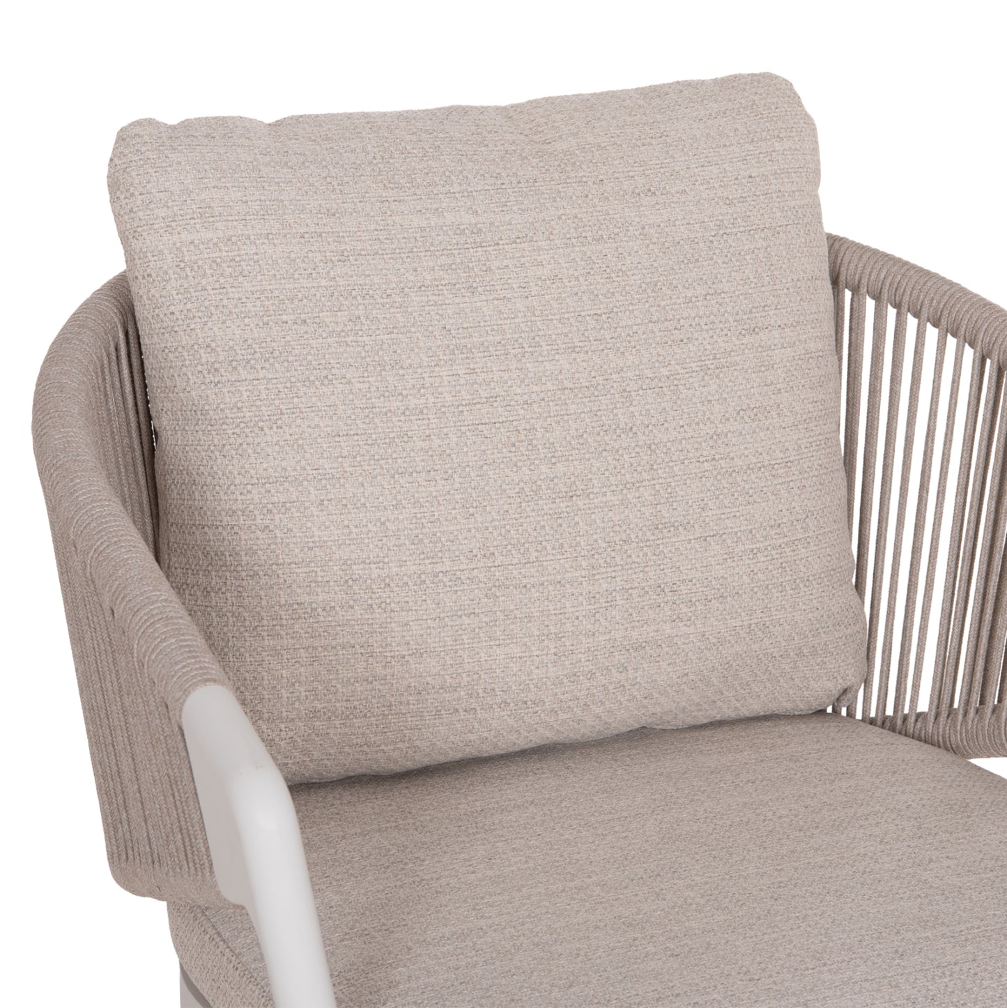LOUNGE ALUMINUM CHAIR XANTION HM6471.02 WITH ROPE & CUSHIONS--WHITE 71.5x77x78Hcm.