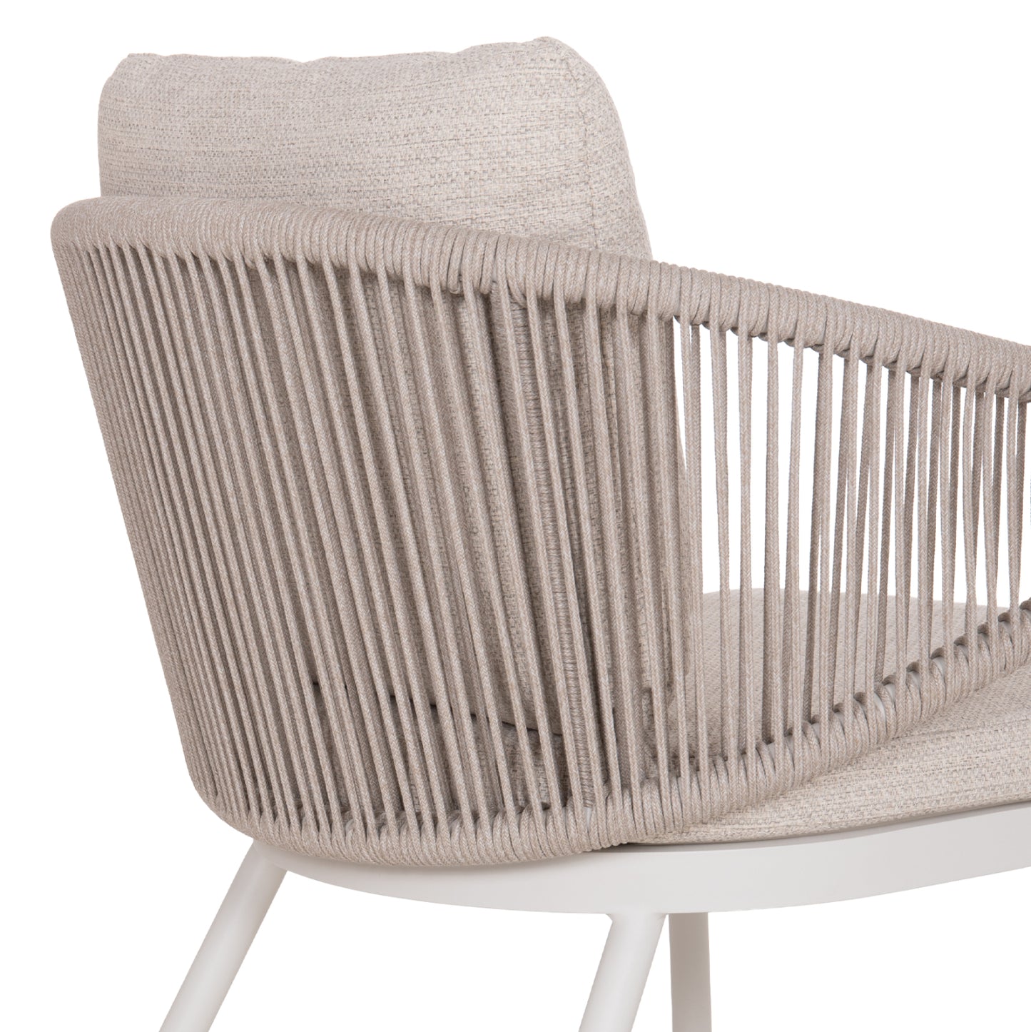 LOUNGE ALUMINUM CHAIR XANTION HM6471.02 WITH ROPE & CUSHIONS--WHITE 71.5x77x78Hcm.