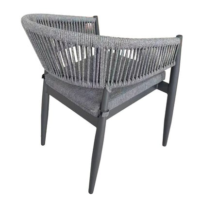 DINING ARMCHAIR LISTON HM6646.01 ALUMINUM-OLEFIN FABRIC-ROPE--CHARCOAL COLOR 58x63x78Hcm