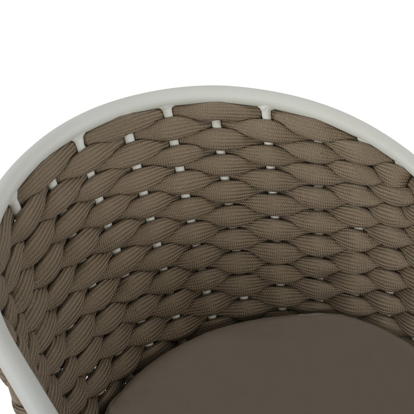 ARMCHAIR ALUMINUM HM5859.02 WHITE AND BEIGE FOAMY ROPE