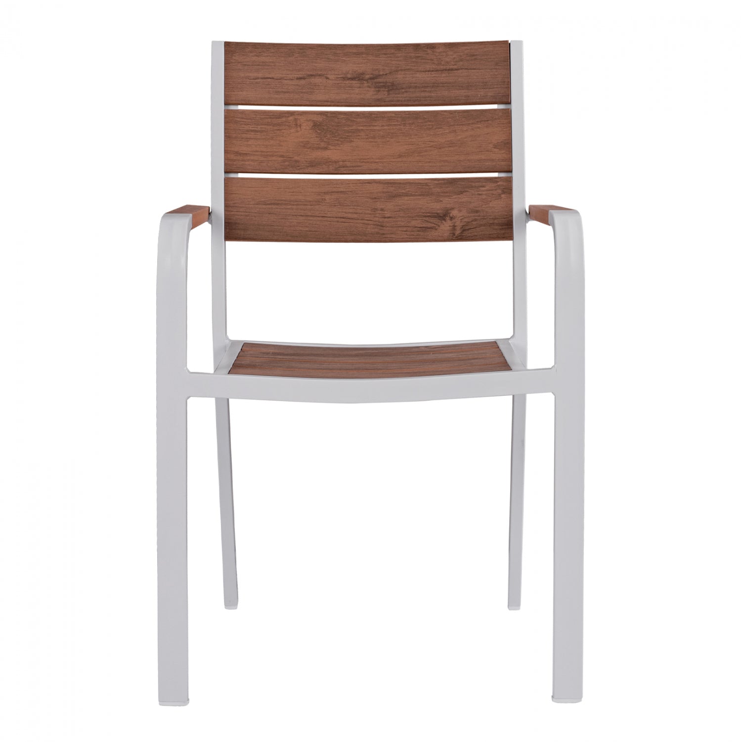Aluminum Armchair White & Polywood HM5127.01 55x56x85 cm