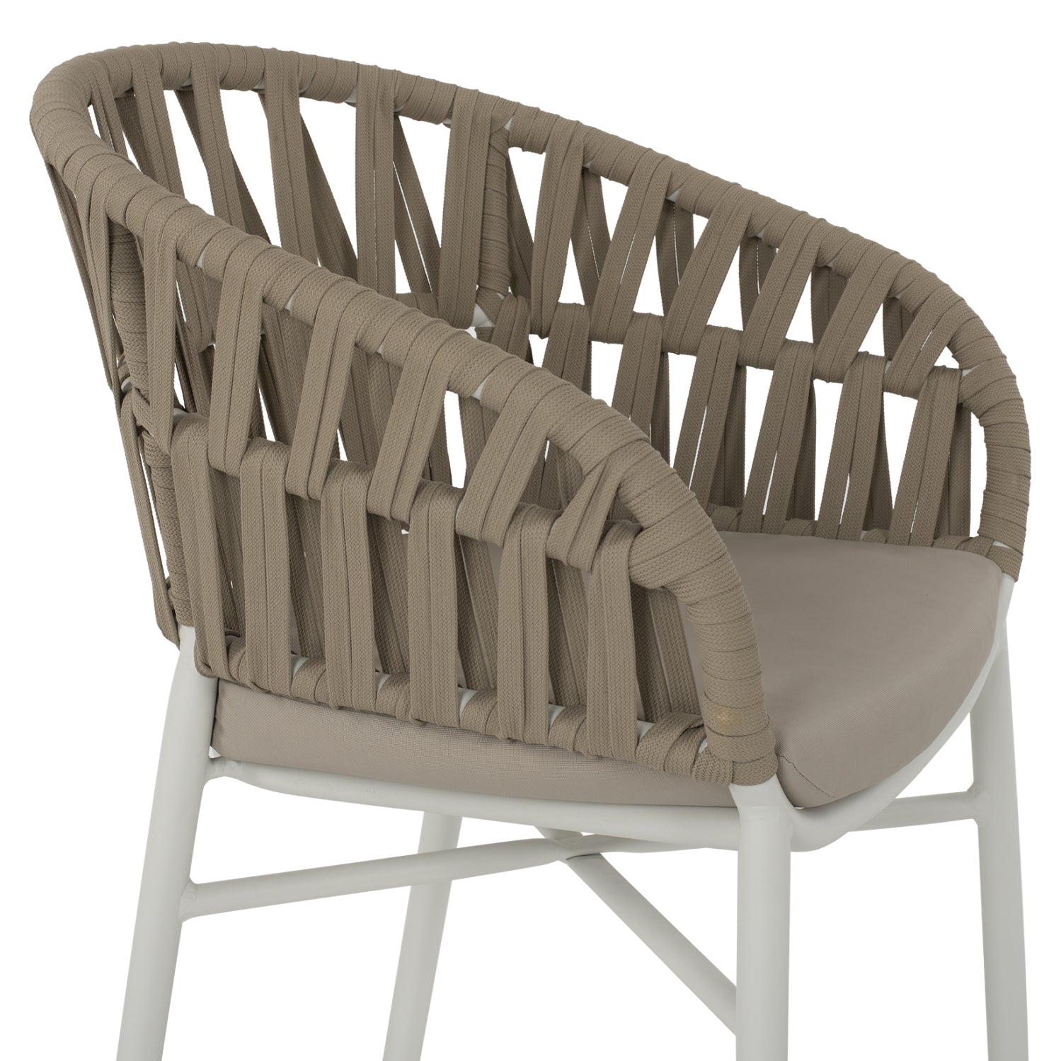 ARMCHAIR ALUMINUM WHITE WITH BEIGE ROPE 57x56x78Η cm.HM5857.02